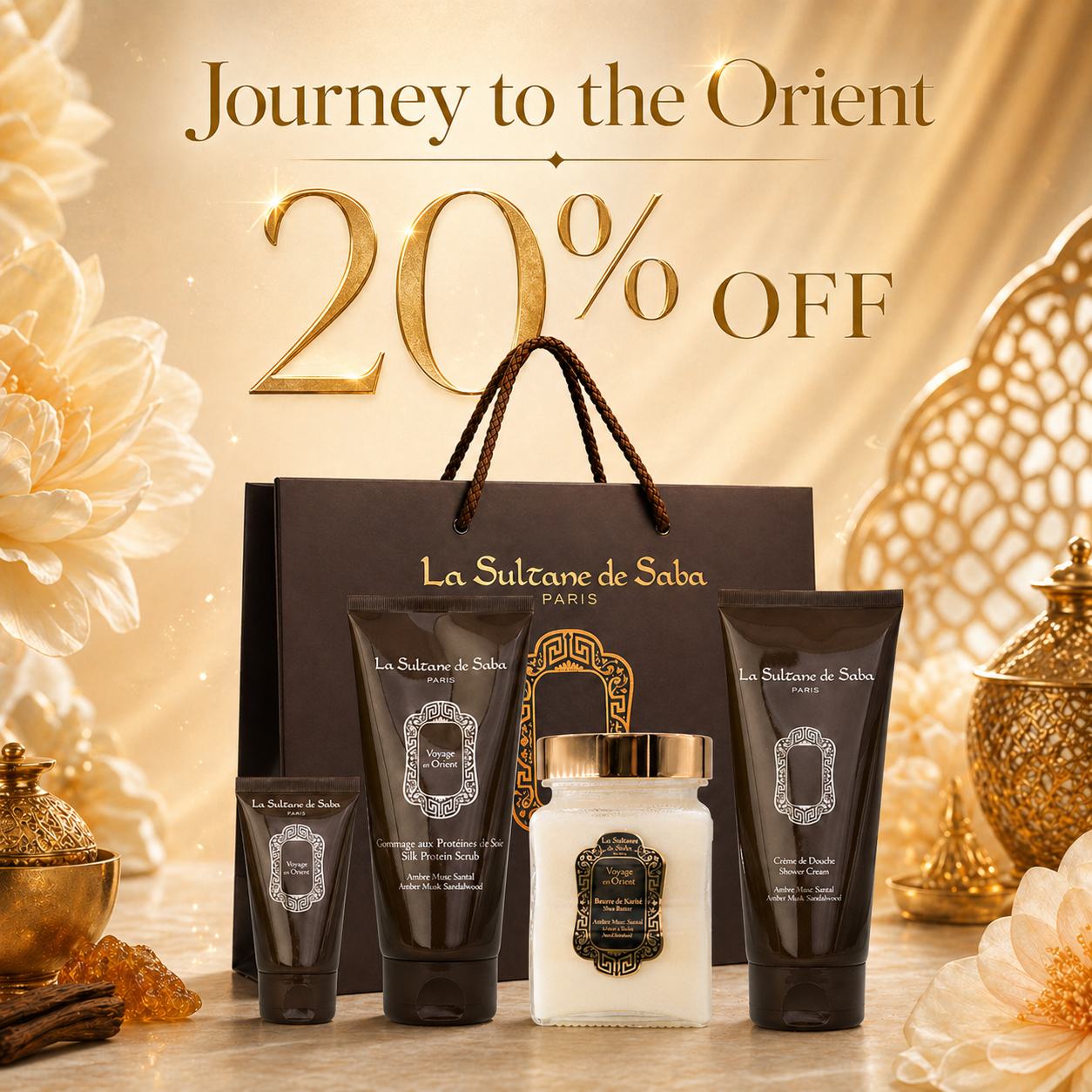 Journey to the Orient Amber Musk Sandalwood Body Ritual Gift Set – Mother’s Day Gift