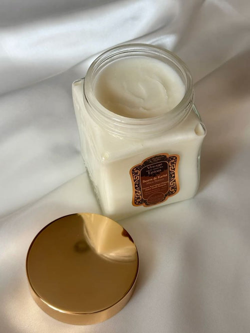 Beurre de karité – Soin ayurvédique Ambre Vanille Patchouli – Voyage sur la route des épices